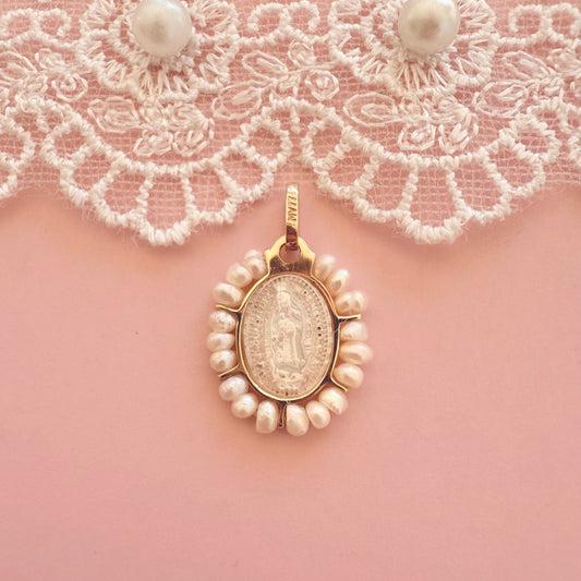 Sweet Our Lady of Guadalupe Medal 14k Gold