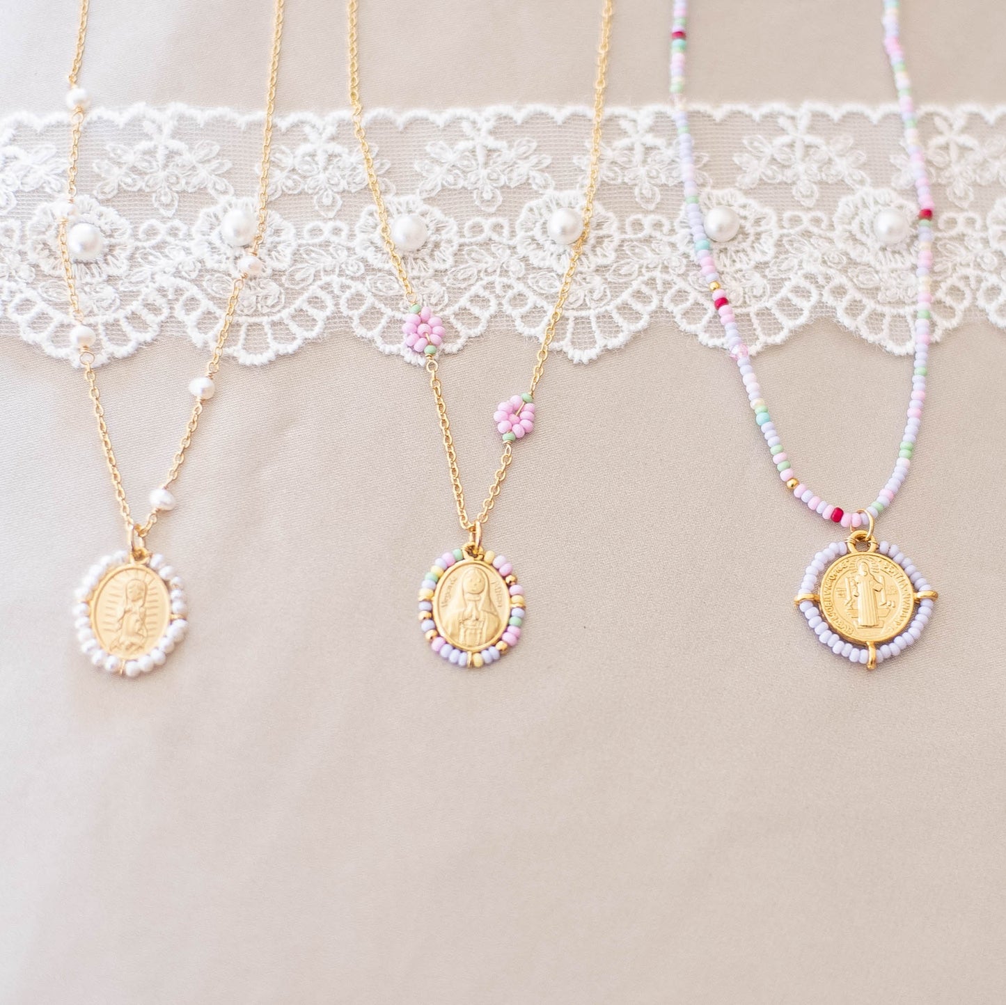 Pearl Our Lady necklace