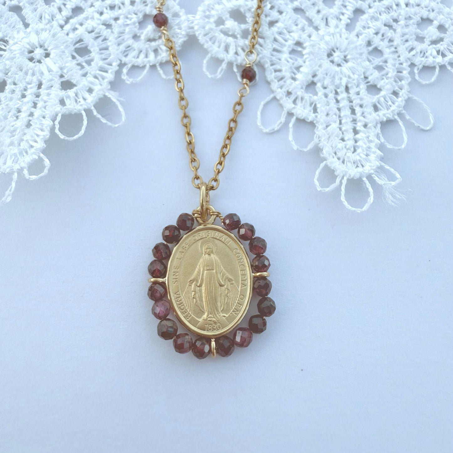 Purple Our Lady Neckace