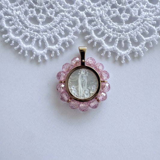 Our Lady of Fatima Medal-10k gold and Mother of Pearl