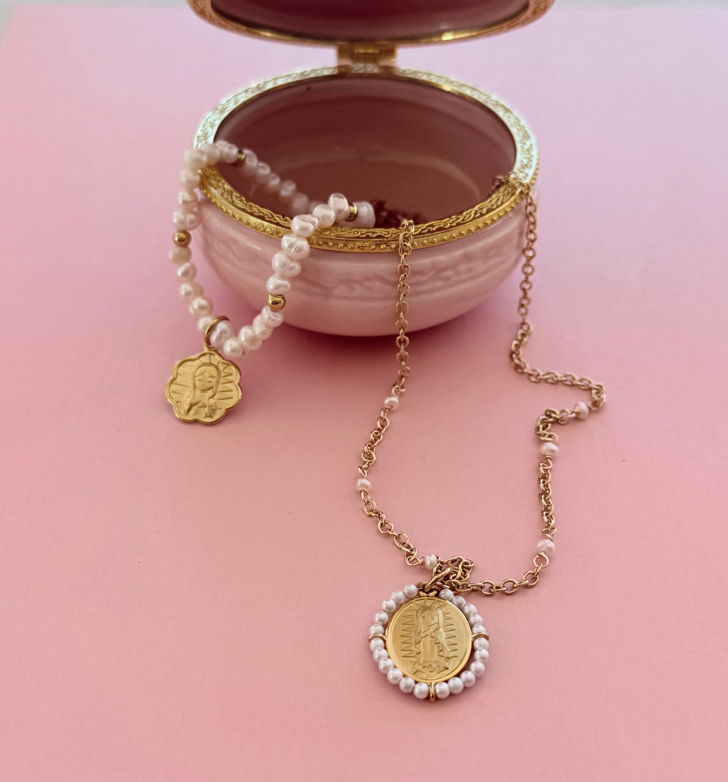 Pearl Our Lady necklace