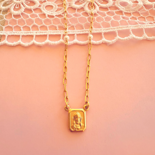 Our Lady of Mount Carmel Gold Plated Scauplar