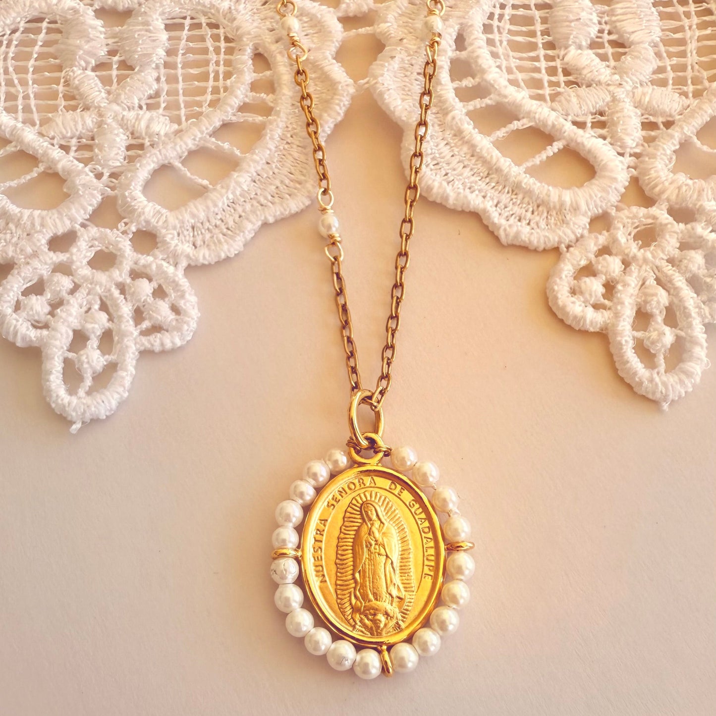 Our Lady of Guadalupe Pearl Necklace