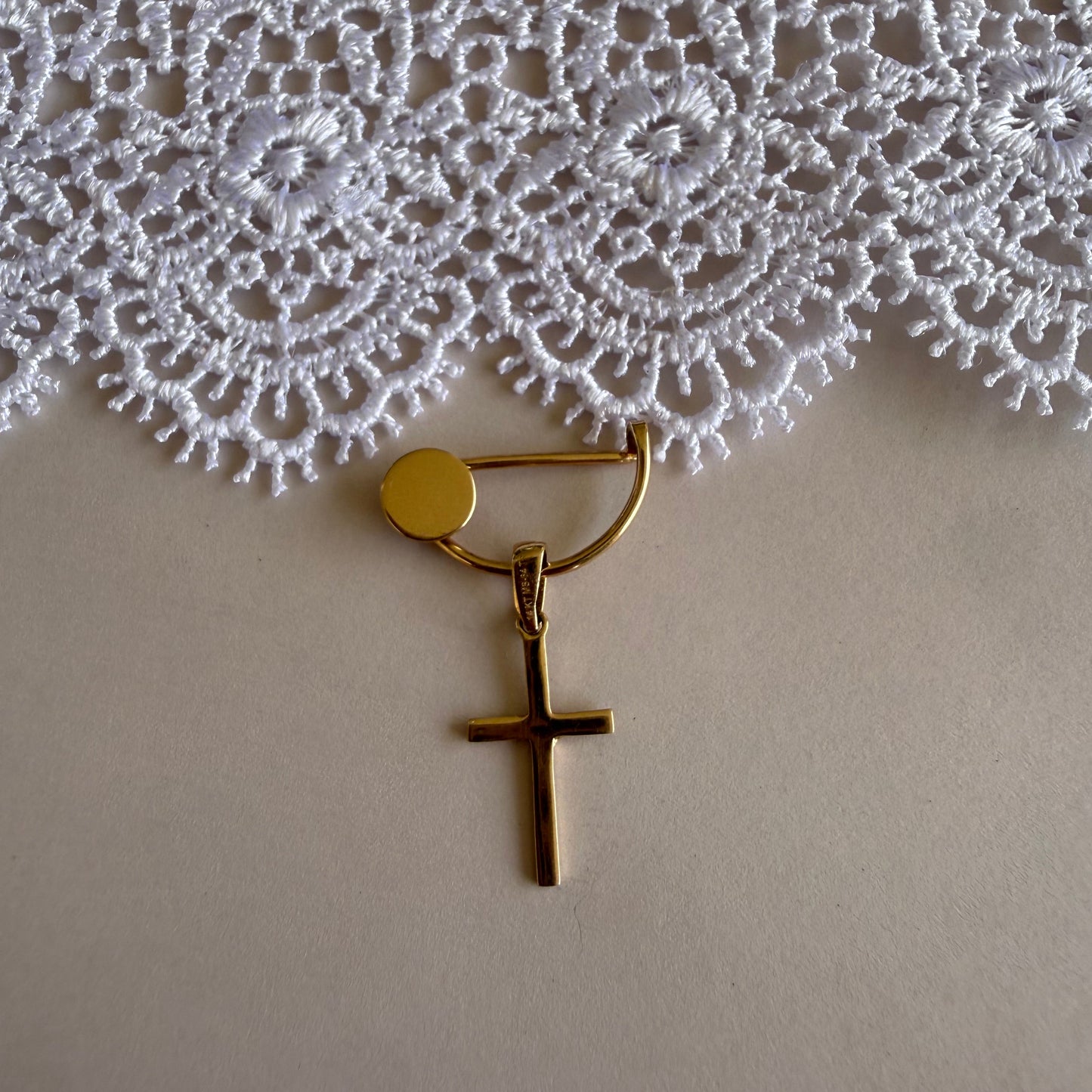 St. Sebastian ensemble-14k gold cross with pin