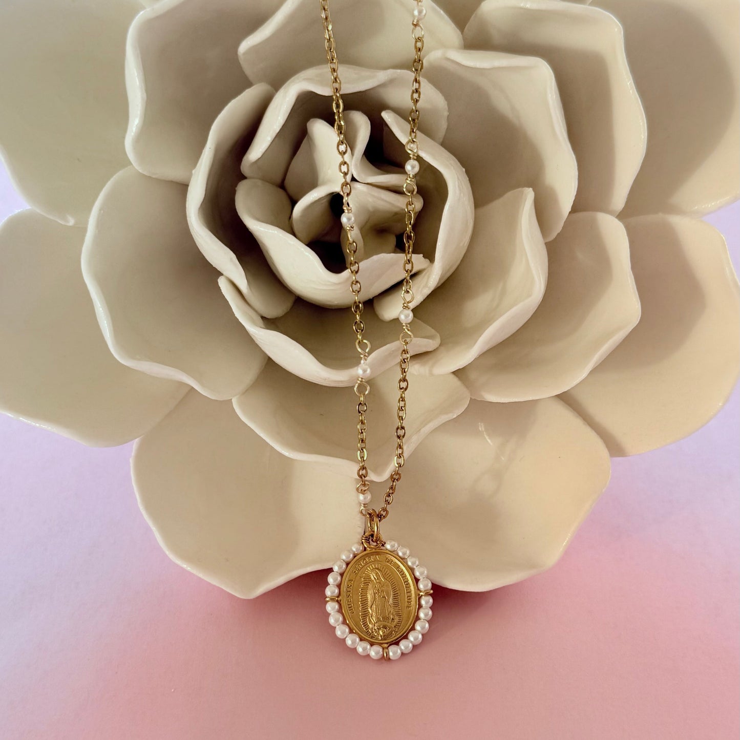 Our Lady of Guadalupe Pearl Necklace