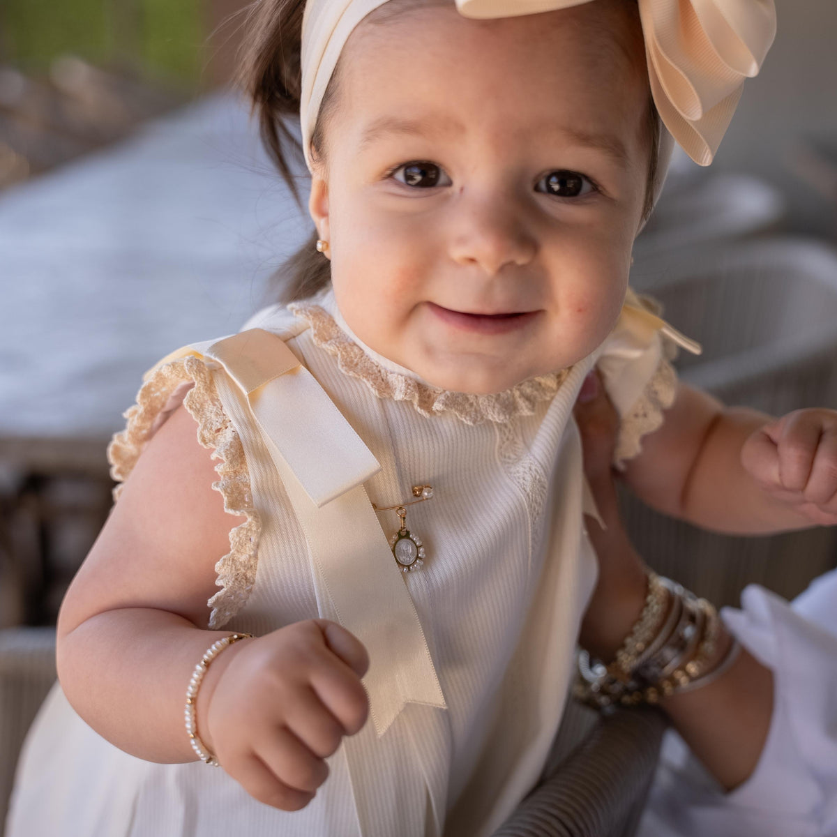 St. Lucia Personalized 14k Gold Bracelet  Baptism Gift