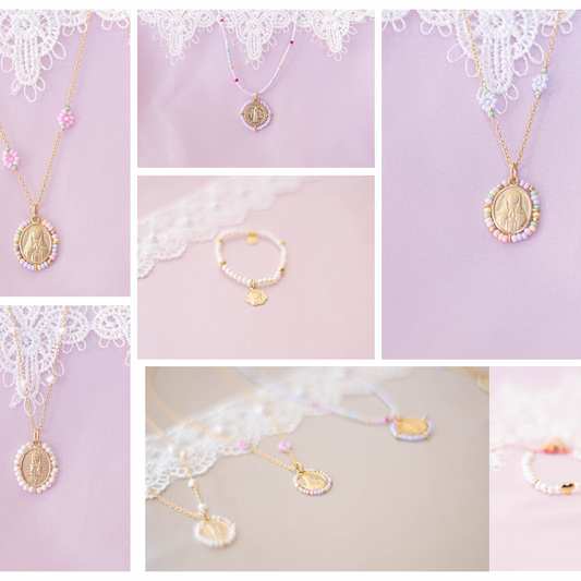 Our Lady of Guadalupe Medal Gold Plated  Pearl bracelet