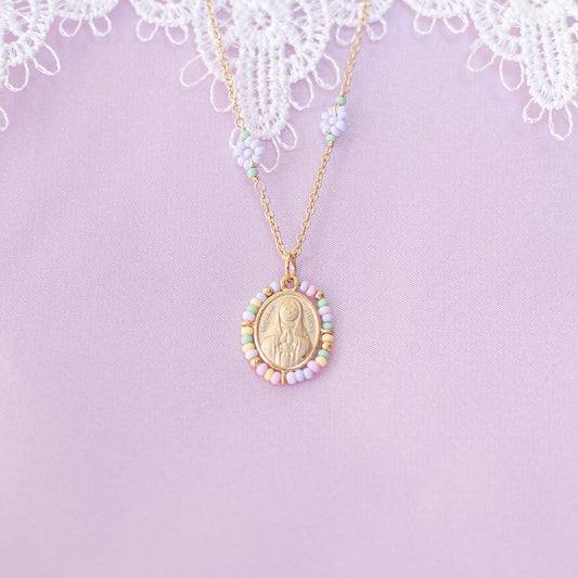 Lilac flower necklace