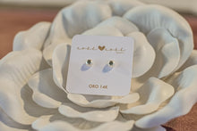 Load image into Gallery viewer, Pearl Stud with Gold Flower
