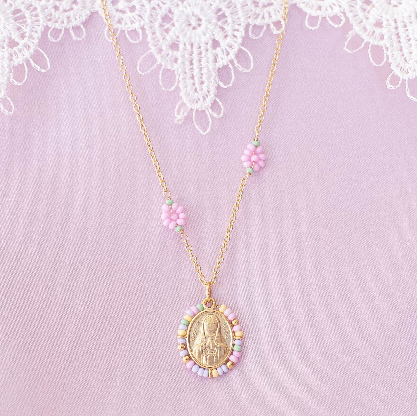 Pink Flower necklace